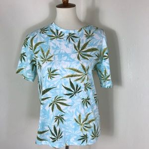 Diane Von Furstenberg Marley Cannabis print tee
